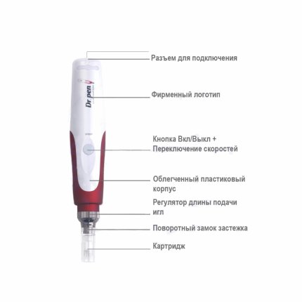 Dr.pen Аппарат для фракционной мезотерапии/микронидлинга/эл.мезороллер для лица/дермапен(изображение 2)
